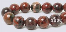 Poppy Jasper Gemstone Beads - 8mm Round