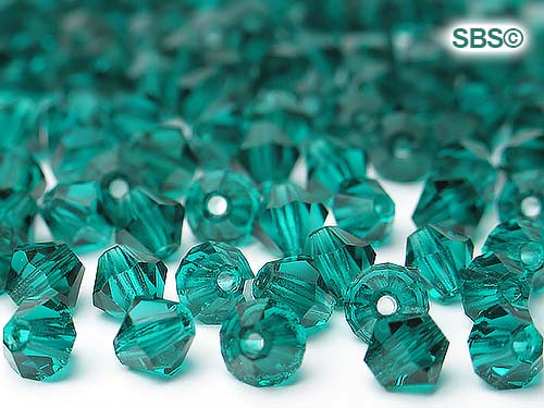 Preciosa Crystal 4mm Bicone Beads - Dark Zircon (36) count