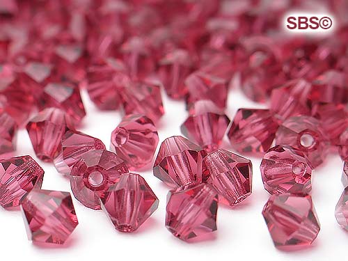 Preciosa Crystal 4mm Bicone Beads - Fuchsia  (36) count