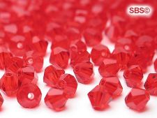 Preciosa Crystal 4mm Bicone Beads - Ruby  (36) count