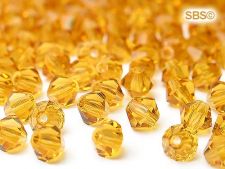 Preciosa Crystal 4mm Bicone Beads - Topaz  (36) count