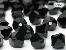 Preciosa Crystal 6mm Bicone Beads - Jet (18) count