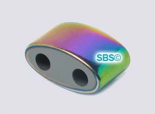 Rainbow Hematite 2-hole (non-magnetc) 6mm x 11mm Oval Spacer Bead