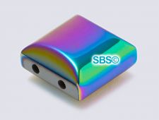 RAINBOW Magnetic Hematite 10x10 2-Hole (50) AAA Grade