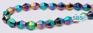 Rainbow Magnetic Hematite Beads 4x4 Diamond