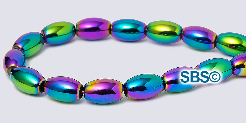 Rainbow Magnetic Hematite 4x7 Rice Beads | Beautiful Vivid Colors