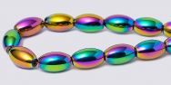 Rainbow Magnetic Hematite Beads 5x8 Rice