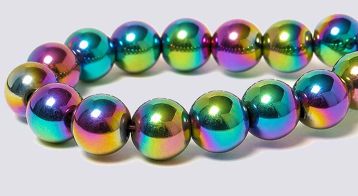Rainbow Magnetic Hematite 6mm round Beads | Beautiful Vivid Colors
