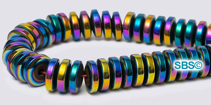 3 4 6 8mm Gradient Rainbow Colorful Hematite Stone Beads Round Loose Beads  For Jewelry Making Diy Necklace Bracelet