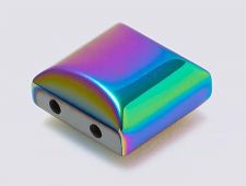 RAINBOW Magnetic Hematite 10x10 2-Hole (12) AAA Grade