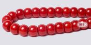 Coral Beads (Heat Treated) Ox Blood Red 5mm Drum Rondel