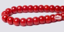 Coral Beads (Heat Treated) Ox Blood Red 5mm Drum Rondel