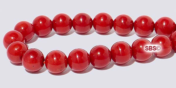 Coral Beads (Heat Treated) Ox Blood Red 5mm