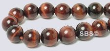 Tiger Eye RED Gemstone Beads - 8mm Round