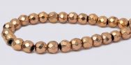 Magnetic Beads - 4mm Faceted Round - ROSE GOLD
