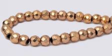 Magnetic Beads - 4mm Faceted Round - ROSE GOLD