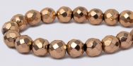 Magnetic Beads - 6mm Faceted Round - ROSE GOLD