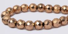 Magnetic Beads - 6mm Faceted Round - ROSE GOLD