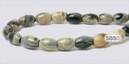 Silver Leaf Jasper Gemstone Beads - 4mm x 6mm Rice/melon