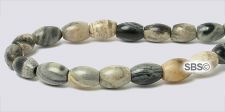 Silver Leaf Jasper Gemstone Beads - 4mm x 6mm Rice/melon
