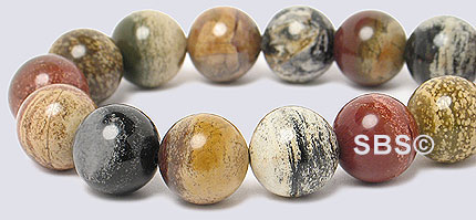 Silver Leaf Jasper Gemstone Beads
