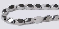 Silver Magnetic Beads - 4x7 4-sided Swirl / Twist