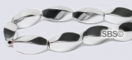 Silver Magnetic Beads - 5x12 4-sided Swirl / Twist