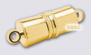 5x11mm Cylinder Magnetic Clasp "Gold Plate" (12 sets)