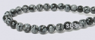 Snowflake Obsidian Gemstone Beads - 4mm Round