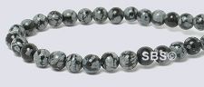 Snowflake Obsidian Gemstone Beads - 4mm Round