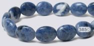 Sodalite Beads - 8mm x 10mm Flat Oval