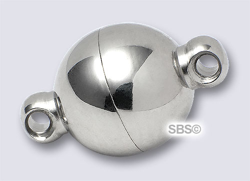 Magnetic Bracelet Clasp Silver Sandstone Finish Round Neodymium