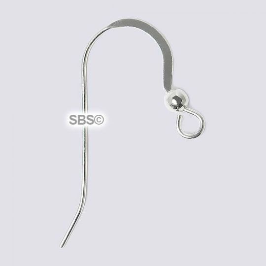 Sterling Silver Flat Ear Wires (1 pair)