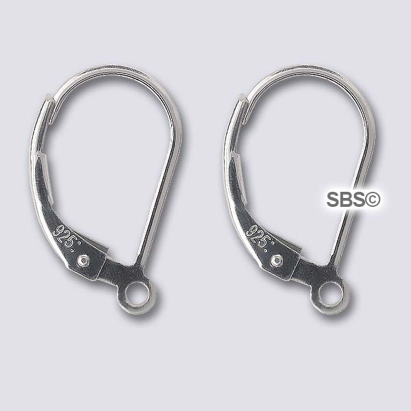 13x10mm Sterling Silver LEVERBACK Earrings w/ Open Ring