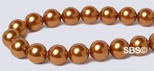 [ 7-1-B-T ] 581006BRTGLD - 6mm Swarovski Crystal Bright Gold Pearls - 10  Count