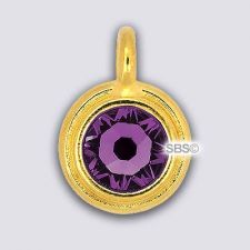 TierraCast 11mm Charm - AMETHYST - Gold Plate