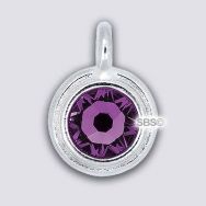TierraCast 11mm Charm - AMETHYST - Rhodium Plate