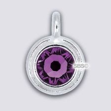 TierraCast 11mm Charm - AMETHYST - Rhodium Plate