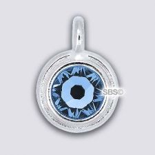 TierraCast 11mm Charm - AQUA - Rhodium Plate