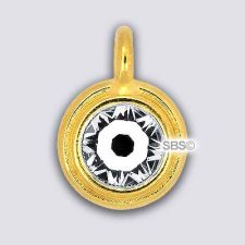 TierraCast 11mm Charm - CRYSTAL - Gold Plate