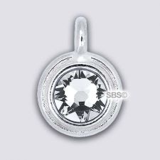 TierraCast 11mm Charm - CRYSTAL - Rhodium Plate
