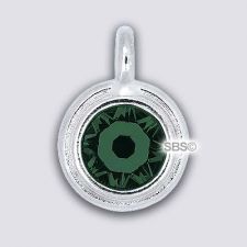 TierraCast 11mm Charm - EMERALD - Rhodium Plate