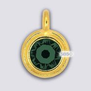 TierraCast 11mm Charm - EMERALD - Gold Plate