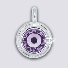 TierraCast 11mm Charm - LIGHT AMETHYST - Rhodium Plate