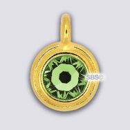 TierraCast 11mm Charm - PERIDOT - Gold Plate