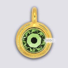TierraCast 11mm Charm - PERIDOT - Gold Plate