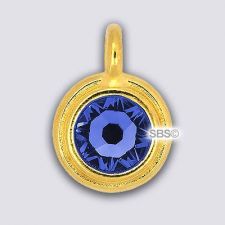 TierraCast 11mm Charm - SAPPHIRE - Gold Plate