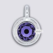 TierraCast 11mm Charm - TANZANITE - Rhodium Plate