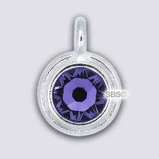 TierraCast 11mm Charm - TANZANITE - Rhodium Plate