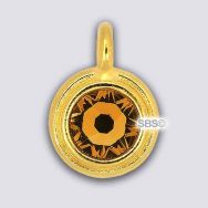 TierraCast 11mm Charm - TOPAZ - Gold Plate